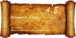 Adamecz Elek névjegykártya